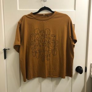 Gold Abstract Faces Tshirt